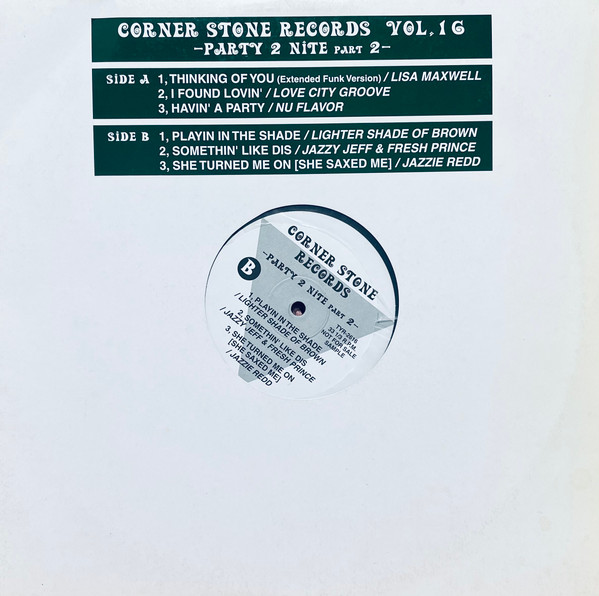 Corner Stone Records Vol.16 -Party 2 Nite Part 2- 12'' Maxi Single Plak