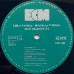 Terje Rypdal / Miroslav Vitous / Jack DeJohnette  LP Plak - Görsel 4