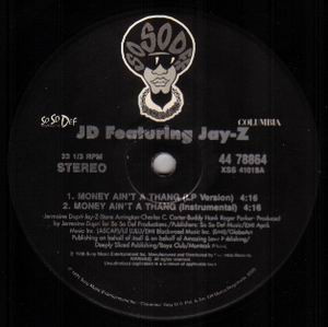 Jermaine "JD" Dupri Featuring Jay-Z – Money Ain't A Thing 12'' Maxi Single Plak