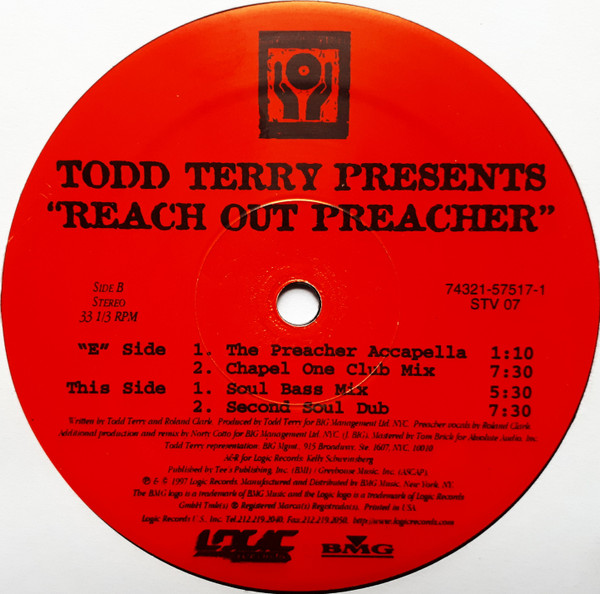 Todd Terry – Reach Out Preacher 12'' Maxi Single Plak (Early House)