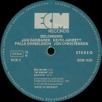 Jan Garbarek, Keith Jarrett, Palle Danielsson, Jon Christensen – Belonging LP Plak - Görsel 4