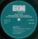 Jan Garbarek, Keith Jarrett, Palle Danielsson, Jon Christensen – Belonging LP Plak - Görsel 3