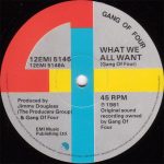Gang Of Four – What We All Want 12'' Maxi Single Plak