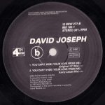 David Joseph – You Can't Hide (Your Love From Me) (Sure Is Pure Remix) 12'' Maxi Single Plak (Early House) - Görsel 3