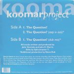 The Koomar Project – The Question? 12'' Maxi Single Plak (Early House) - Görsel 2