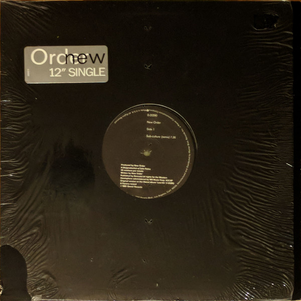 New Order – Sub-Culture 12'' Maxi Single Plak