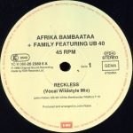 Afrika Bambaataa And Family – Reckless 12'' Maxi Single Plak - Görsel 3