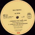 Baltimora – Living In The Background 12'' Maxi Single Plak - Görsel 4