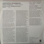 Krzysztof Penderecki, Konstanty Andrzej Kulka – Koncert Skrzypcowy • Violin Concerto LP Plak - Görsel 2